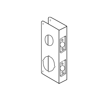 Picture for category Wrap Around Plate For Double Lock Combination Locksets with 1-1/2" hole on top and 2-1/8" Hole on bottom with 4" centers