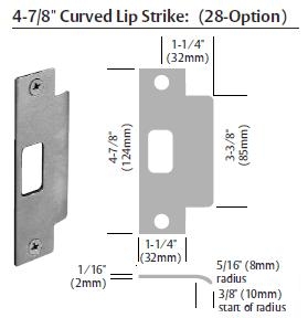 28 - ANSI Strike - 4-7/8"
