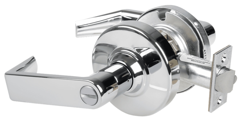 Picture of Schlage ND40S RHO - Grade 1 Bath/Bedroom Privacy Lock, Rhodes Lever, Non-Keyed