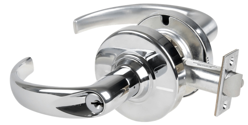 Picture of Schlage ND80PDEU SPA Grade 1 Electrified Cylindrical Lock, Storeroom Function, 12/24 VDC, Fail Secure, Sparta Lever