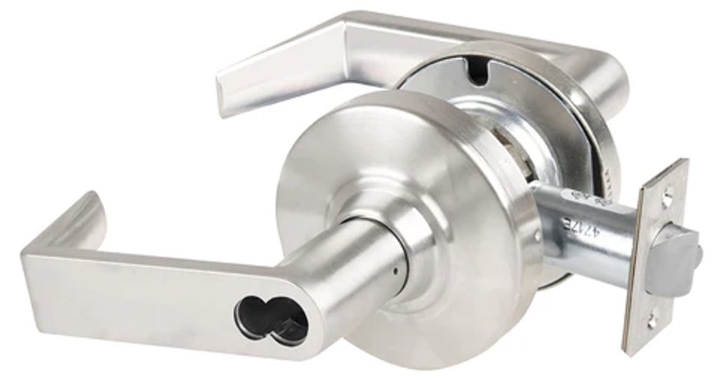 Picture of Schlage ND80JDEL RHO - Grade 1 Electrified Cylindrical Lock, Storeroom Function, 12-24 VDC, Fail Safe, Rhodes Lever, LFIC Prep