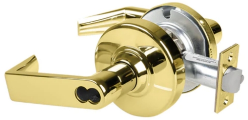 Picture of Schlage ND96BDEL RHO - Grade 1 Electrified Cylindrical Lock, Storeroom Function with Vandlgard, 12-24V DC, Fail Safe, Rhodes Lever, SFIC Prep