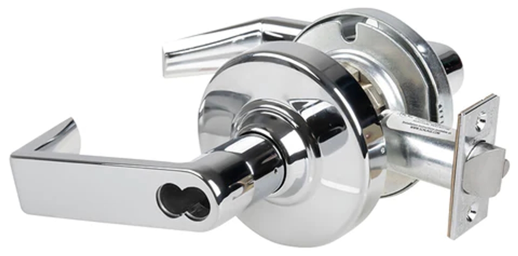 Picture of Schlage ND96BDEL RHO - Grade 1 Electrified Cylindrical Lock, Storeroom Function with Vandlgard, 12-24V DC, Fail Safe, Rhodes Lever, SFIC Prep