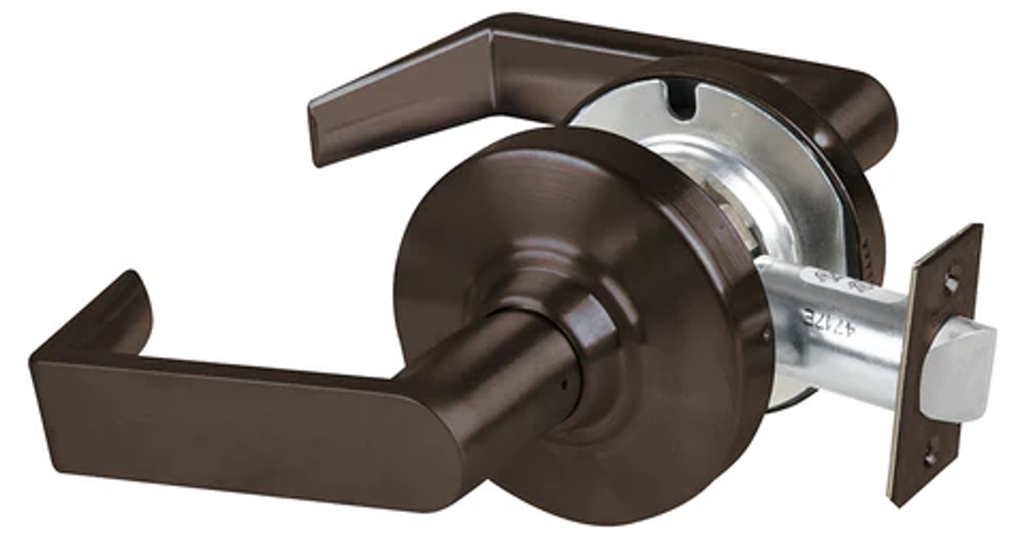 Picture of Schlage ND12DEU RHO - Grade 1 Electrified Cylindrical Lock, Exit Function, 12-24V DC, Fail Secure, Rhodes Lever