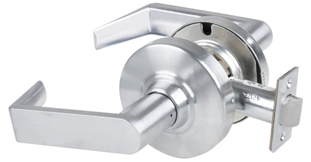 Picture of Schlage ND12DEU RHO - Grade 1 Electrified Cylindrical Lock, Exit Function, 12-24V DC, Fail Secure, Rhodes Lever