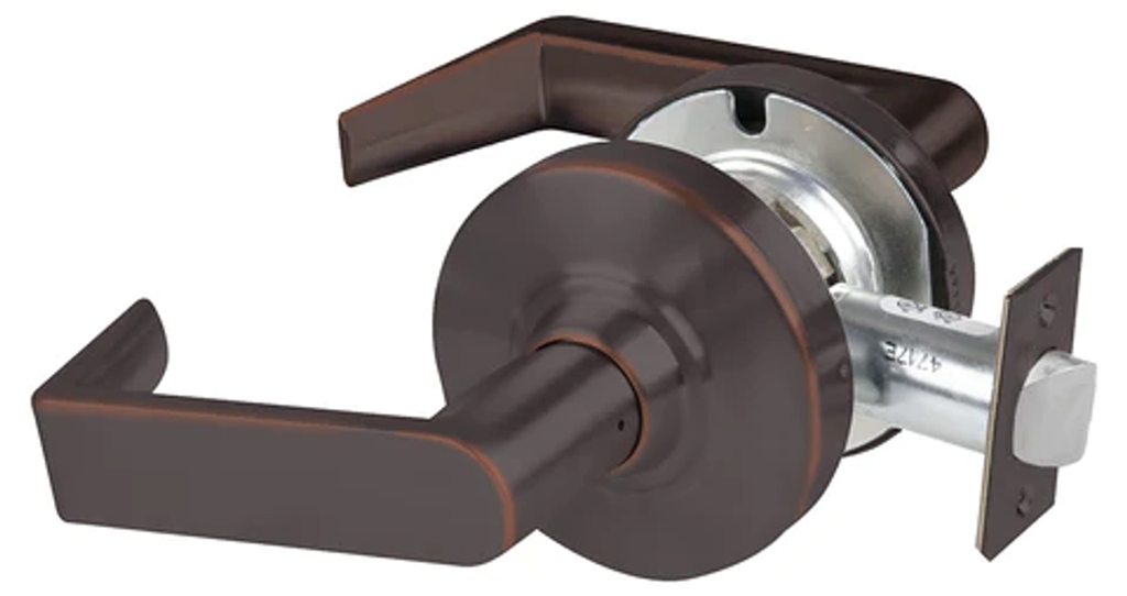 Picture of Schlage ND12DEU RHO - Grade 1 Electrified Cylindrical Lock, Exit Function, 12-24V DC, Fail Secure, Rhodes Lever
