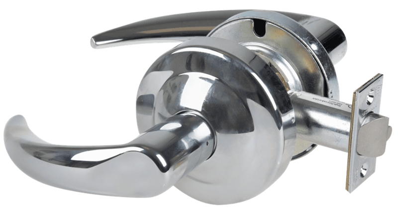 Picture of Schlage ND12DEU OME Grade 1 Electrified Cylindrical Lock, Exit Function, 12-24V DC, Fail Secure, Omega Lever