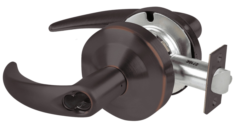 Picture of Schlage ND80BDEL OME - Grade 1 Electrified Cylindrical Lock, Storeroom Function, 12-24 VDC, Fail Safe, Omega Lever, SFIC Prep
