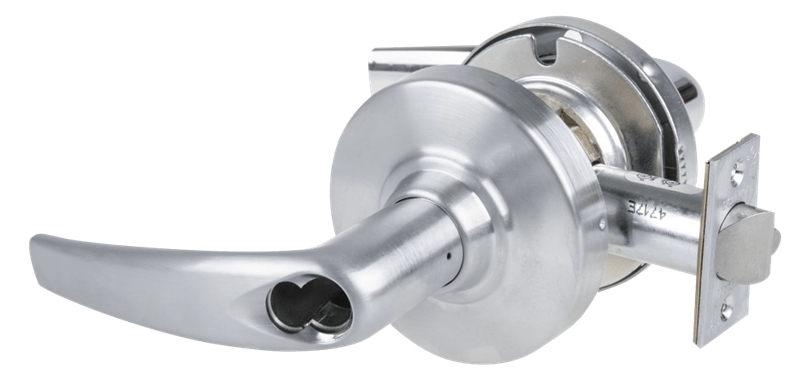 Picture of Schlage ALX50B ATH Grade 2 Office Cylindrical Lock with Field Selectable Vandlgard, Athens Lever, SFIC Less Core