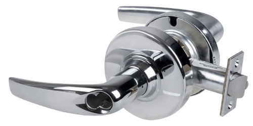 Picture of Schlage ALX53B ATH Grade 2 Entrance Cylindrical Lock with Field Selectable Vandlgard, Athens Lever, SFIC Less Core