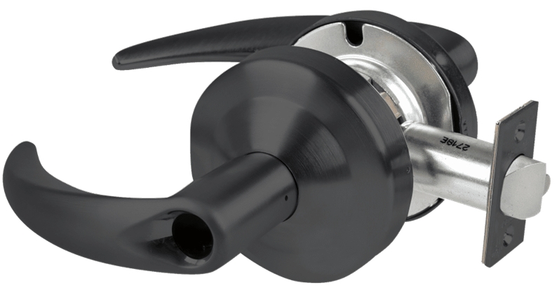 Picture of Schlage ALX53L OME Grade 2 Entrance Cylindrical Lock with Field Selectable Vandlgard, Omega Lever, Conventional Less Cylinder
