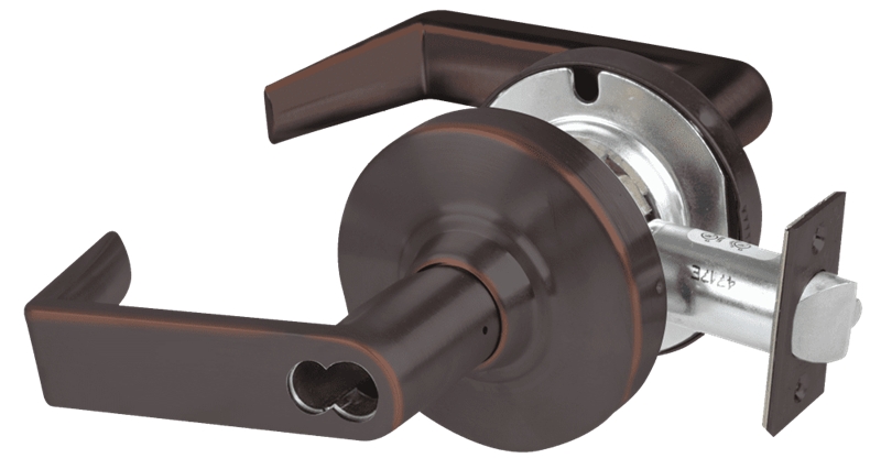 Picture of Schlage ALX50B RHO Grade 2 Office Cylindrical Lock with Field Selectable Vandlgard, Rhodes Lever, SFIC Less Core