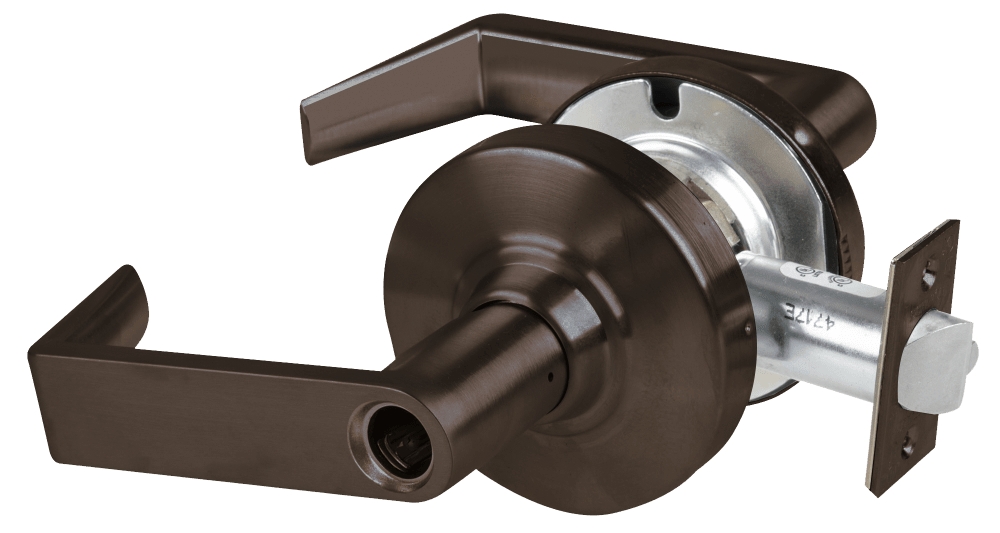 Picture of Schlage ALX53L RHO Grade 2 Entrance Cylindrical Lock with Field Selectable Vandlgard, Rhodes Lever, Conventional Less Cylinder