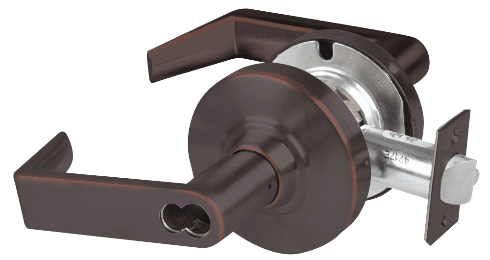 Picture of Schlage ALX70J RHO Grade 2 Classroom Cylindrical Lock with Field Selectable Vandlgard, Rhodes Lever, FSIC Less Core