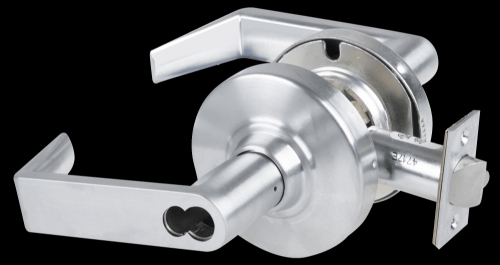 Picture of Schlage ALX70J RHO Grade 2 Classroom Cylindrical Lock with Field Selectable Vandlgard, Rhodes Lever, FSIC Less Core