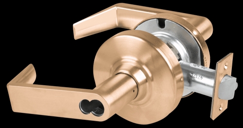 Picture of Schlage ALX70L RHO Grade 2 Classroom Cylindrical Lock with Field Selectable Vandlgard, Rhodes Lever, Conventional Less Cylinder