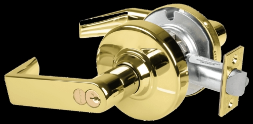 Picture of Schlage ALX70R RHO Grade 2 Classroom Cylindrical Lock with Field Selectable Vandlgard, Rhodes Lever, FSIC Core