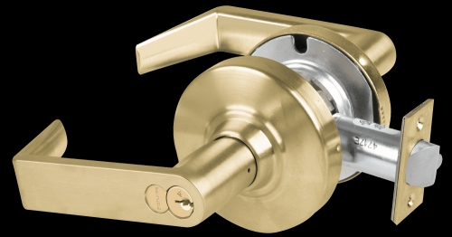 Picture of Schlage ALX70R RHO Grade 2 Classroom Cylindrical Lock with Field Selectable Vandlgard, Rhodes Lever, FSIC Core