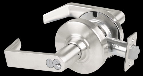 Picture of Schlage ALX70R RHO Grade 2 Classroom Cylindrical Lock with Field Selectable Vandlgard, Rhodes Lever, FSIC Core