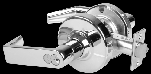 Picture of Schlage ALX70R RHO Grade 2 Classroom Cylindrical Lock with Field Selectable Vandlgard, Rhodes Lever, FSIC Core