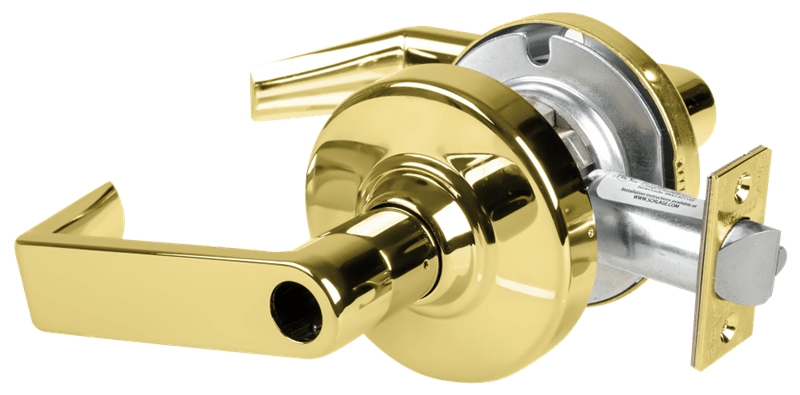 Picture of Schlage ALX80L RHO Grade 2 Storeroom Cylindrical Lock with Field Selectable Vandlgard, Rhodes Lever, Conventional Less Cylinder