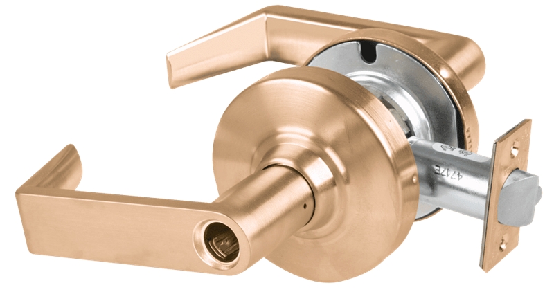 Picture of Schlage ALX80L RHO Grade 2 Storeroom Cylindrical Lock with Field Selectable Vandlgard, Rhodes Lever, Conventional Less Cylinder