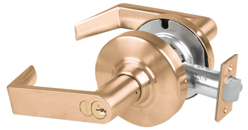 Picture of Schlage ALX80R RHO Grade 2 Storeroom Cylindrical Lock with Field Selectable Vandlgard, Rhodes Lever, FSIC Core