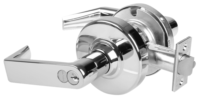Picture of Schlage ALX80R RHO Grade 2 Storeroom Cylindrical Lock with Field Selectable Vandlgard, Rhodes Lever, FSIC Core