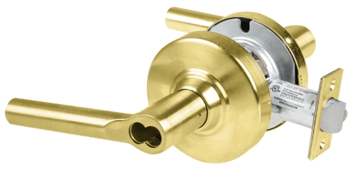 Picture of Schlage ALX50B BRW Grade 2 Office Cylindrical Lock with Field Selectable Vandlgard, Broadway Lever, SFIC Less Core
