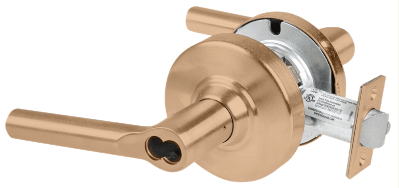 Picture of Schlage ALX50B BRW Grade 2 Office Cylindrical Lock with Field Selectable Vandlgard, Broadway Lever, SFIC Less Core