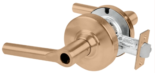 Picture of Schlage ALX53L BRW Grade 2 Entrance Cylindrical Lock with Field Selectable Vandlgard, Broadway Lever, Conventional Less Cylinder