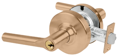 Picture of Schlage ALX70P BRW Grade 2 Classroom Cylindrical Lock with Field Selectable Vandlgard, Broadway Lever, Conventional Cylinder, - Keyed 5