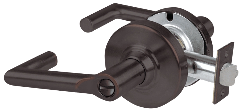 Picture of Schlage ALX40 BRK Grade 2 Privacy Cylindrical Lock with Field Selectable Vandlgard, Boardwalk Lever