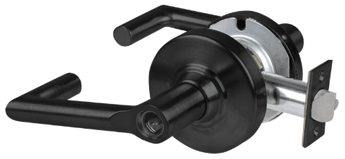 Picture of Schlage ALX50L BRK Grade 2 Office Cylindrical Lock with Field Selectable Vandlgard, Boardwalk Lever, Conventional Less Cylinder