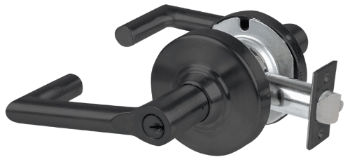 Picture of Schlage ALX50P BRK Grade 2 Office Cylindrical Lock with Field Selectable Vandlgard, Boardwalk Lever, Conventional Cylinder - Keyed 5