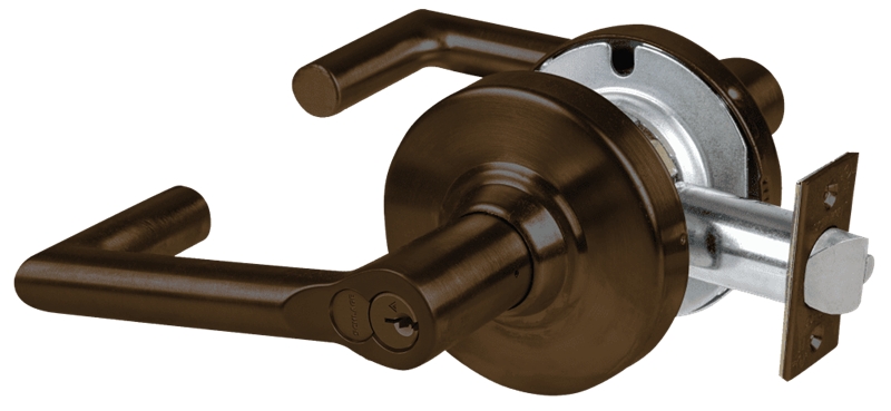 Picture of Schlage ALX50R BRK Grade 2 Office Cylindrical Lock with Field Selectable Vandlgard, Boardwalk Lever, FSIC Core