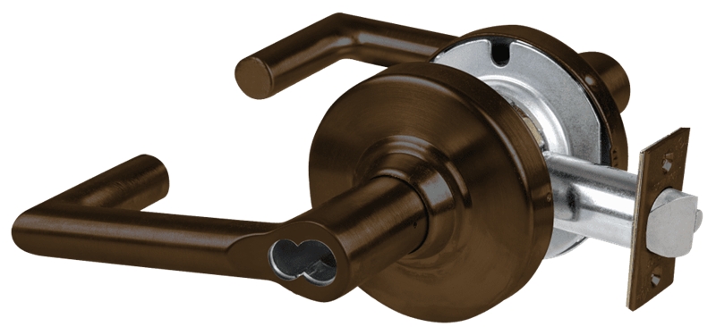 Picture of Schlage ALX53B BRK Grade 2 Entrance Cylindrical Lock with Field Selectable Vandlgard, Boardwalk Lever, SFIC Less Core