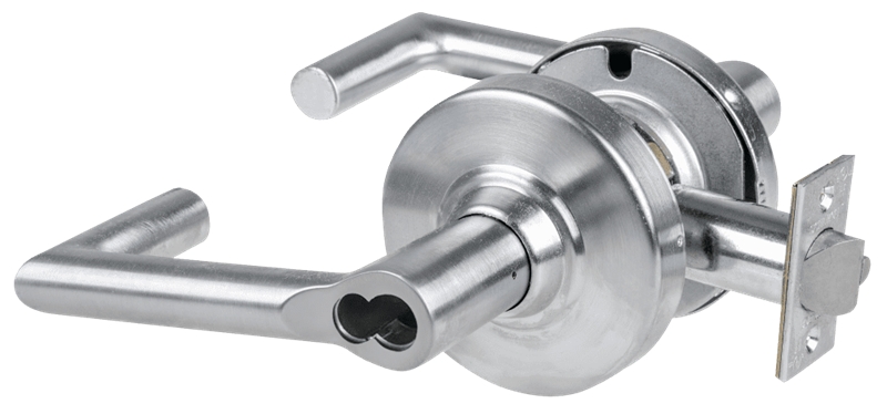 Picture of Schlage ALX53B BRK Grade 2 Entrance Cylindrical Lock with Field Selectable Vandlgard, Boardwalk Lever, SFIC Less Core