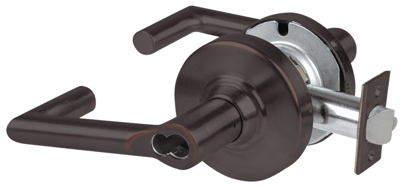 Picture of Schlage ALX53B BRK Grade 2 Entrance Cylindrical Lock with Field Selectable Vandlgard, Boardwalk Lever, SFIC Less Core