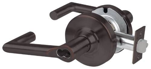 Picture of Schlage ALX53B BRK Grade 2 Entrance Cylindrical Lock with Field Selectable Vandlgard, Boardwalk Lever, SFIC Less Core