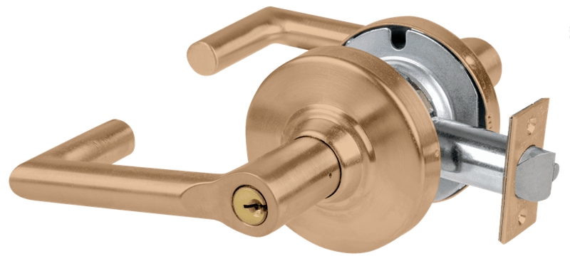 Picture of Schlage ALX53P BRK Grade 2 Entrance Cylindrical Lock with Field Selectable Vandlgard, Boardwalk Lever, Conventional Cylinder - Keyed 5