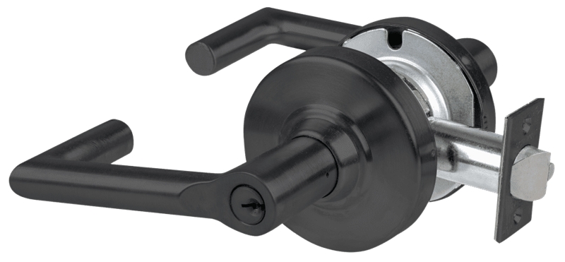 Picture of Schlage ALX53P BRK Grade 2 Entrance Cylindrical Lock with Field Selectable Vandlgard, Boardwalk Lever, Conventional Cylinder - Keyed 5