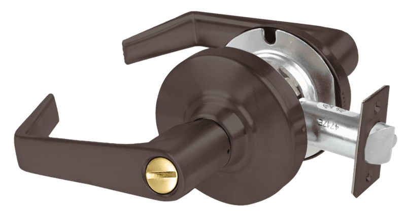 Picture of Schlage ALX40 SAT Grade 2 Privacy Cylindrical Lock with Field Selectable Vandlgard, Saturn Lever