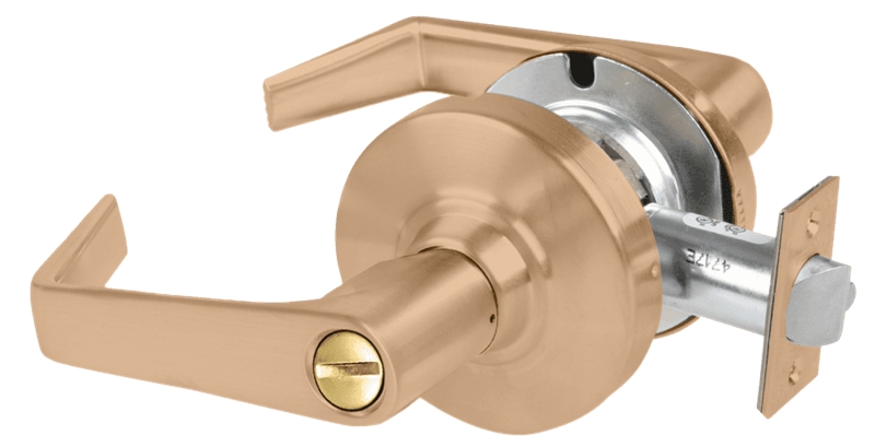 Picture of Schlage ALX40 SAT Grade 2 Privacy Cylindrical Lock with Field Selectable Vandlgard, Saturn Lever