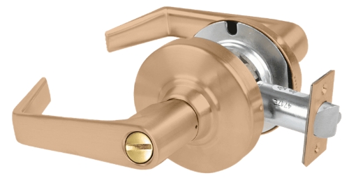 Picture of Schlage ALX40 SAT Grade 2 Privacy Cylindrical Lock with Field Selectable Vandlgard, Saturn Lever