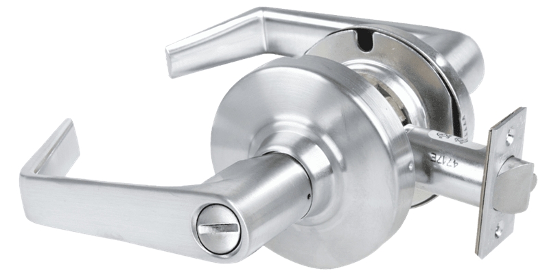 Picture of Schlage ALX44 SAT Grade 2 Hospital Privacy Cylindrical Lock with Field Selectable Vandlgard, Saturn Lever