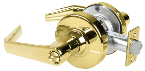 Picture of Schlage ALX44 SAT Grade 2 Hospital Privacy Cylindrical Lock with Field Selectable Vandlgard, Saturn Lever