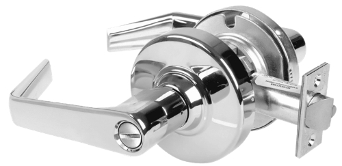 Picture of Schlage ALX44 SAT Grade 2 Hospital Privacy Cylindrical Lock with Field Selectable Vandlgard, Saturn Lever