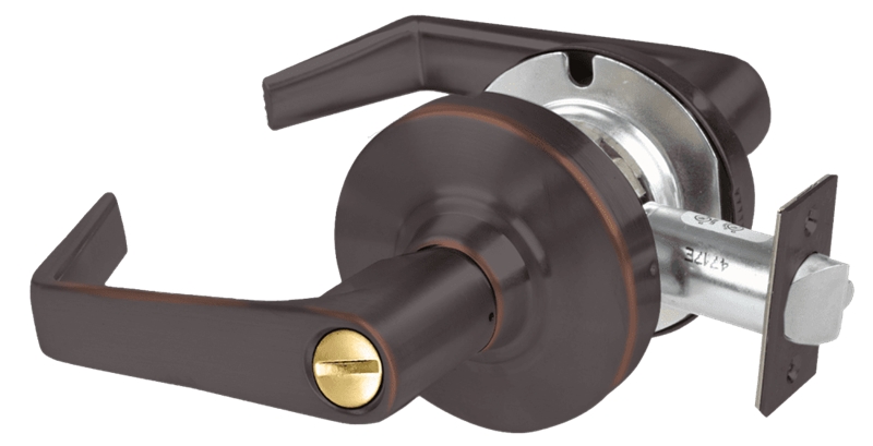 Picture of Schlage ALX44 SAT Grade 2 Hospital Privacy Cylindrical Lock with Field Selectable Vandlgard, Saturn Lever