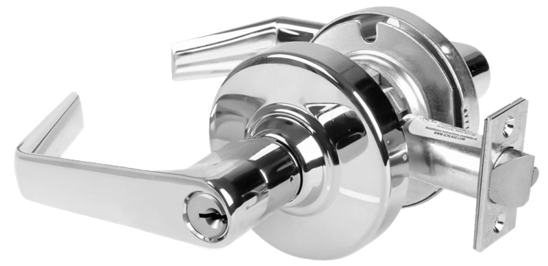 Picture of Schlage ALX50P SAT Grade 2 Office Cylindrical Lock with Field Selectable Vandlgard, Saturn Lever, Conventional Cylinder, Keyed 5